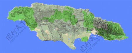 牙买加地形图