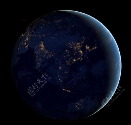 NASA东亚卫星夜景图