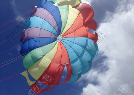 彩色滑翔伞背景图