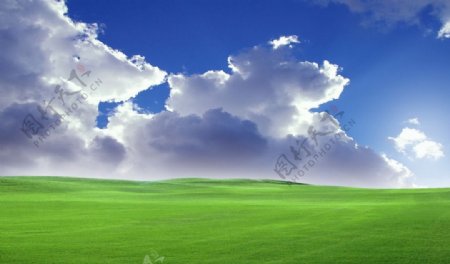 草原大地天空白云风景