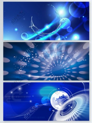 粒子光效蓝色科技商务背景