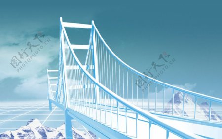 冰川冰冻大桥通往远方未来之桥