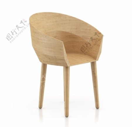 C4D实木椅子