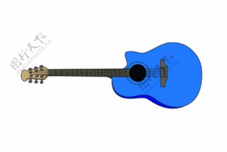 吉他蓝色吉他效果模拟图