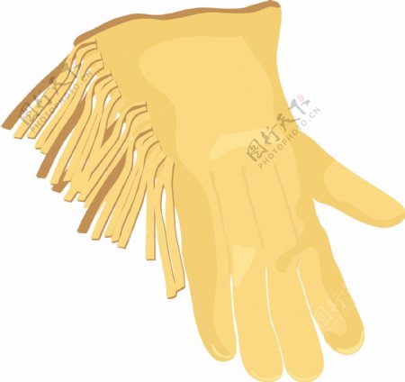 卡通黄色手套矢量元素