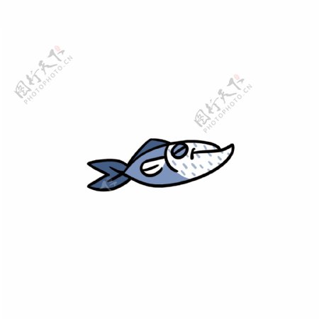 可爱卡通夏天鱼手绘食物素材图标设计元素