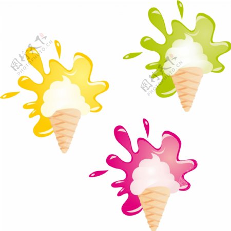 矢量彩色冰淇淋元素