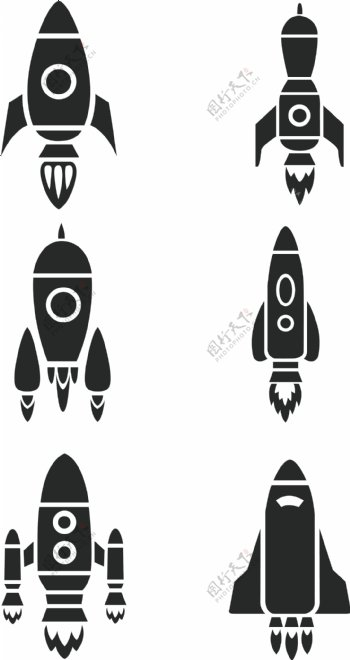 人类月球日飞行器火箭简约卡通