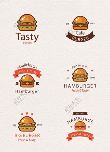 彩色汉堡包标志矢量素材
