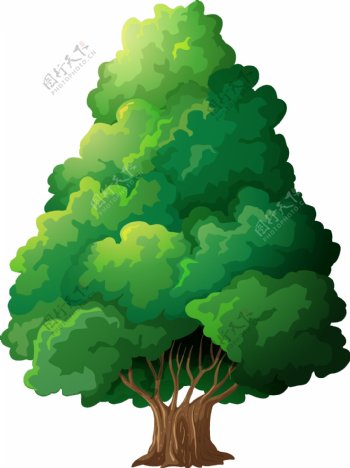 卡通绿色树木合集
