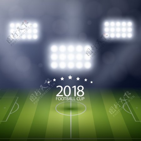 2018世界杯足球赛球场灯光背景