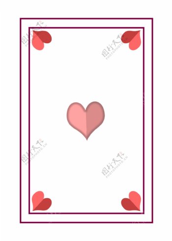 扑克边框红桃元素设计