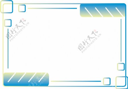 科技边框蓝黄渐变矩形矢量商用游戏场景元素