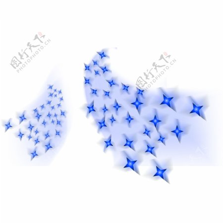 光效梦幻蓝色星光四角星装饰效果元素