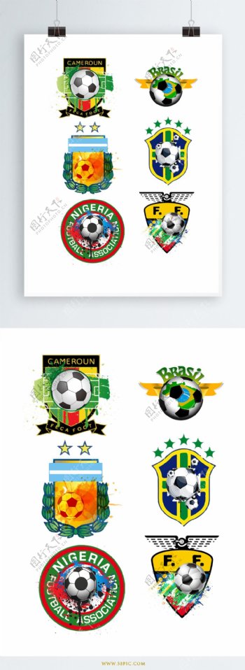俄罗斯世界杯足球装饰元素原创素材下载