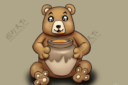 小熊抱蜜罐子