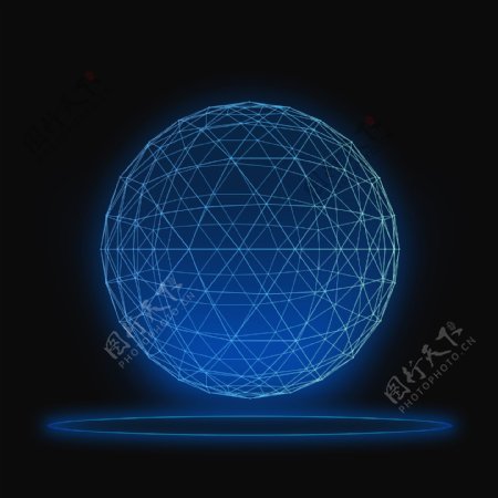 科技蓝地球线体地球互联网发光球体