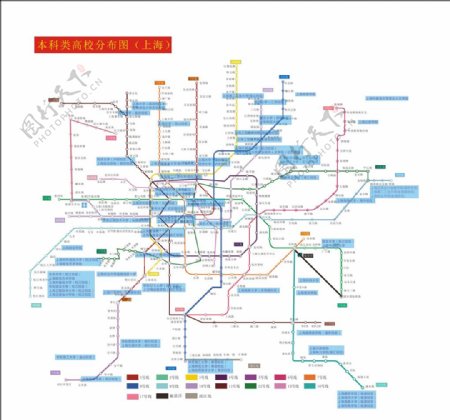 最新上海地铁图高校分布图