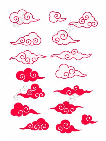 中国风传统红色祥云图案喜庆底纹