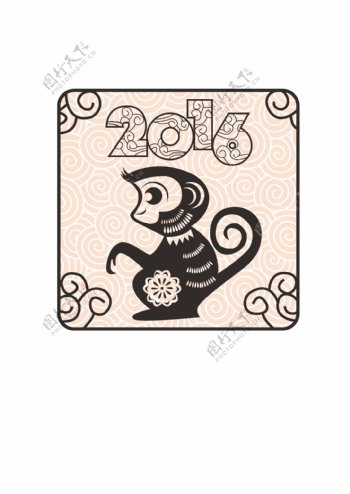 2016猴年贺卡