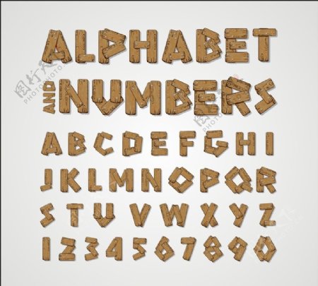 木纹数字字母