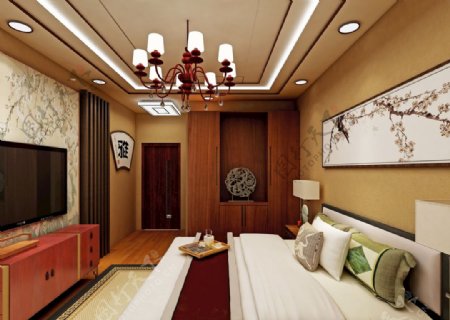 新中式风卧室装修效果图