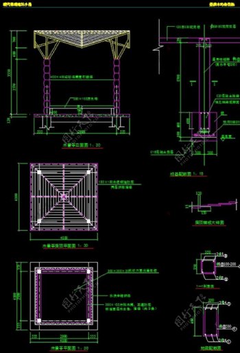廊子建筑结构详图CAD