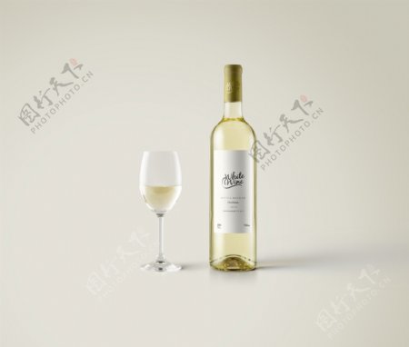 白葡萄酒瓶设计