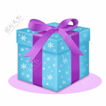 手绘可爱节日礼物盒礼品盒圣诞平安夜雪花