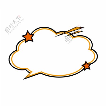 卡通可爱爆炸云对话框气泡边框会话框可商用
