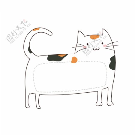 可爱卡通手绘萌宠猫咪手账贴纸边框元素