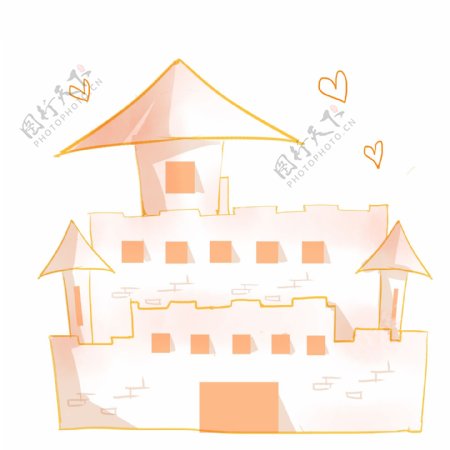 手绘城堡设计建筑可商用元素