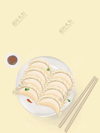 饺子传统二十四节气冬至节背景素材