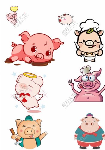 卡通可爱小猪猪动物