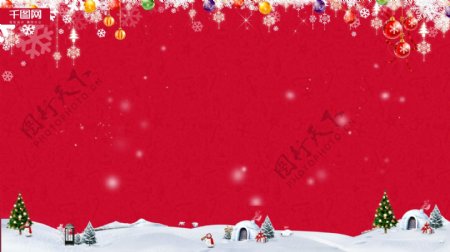 手绘红色喜庆圣诞促销背景设计