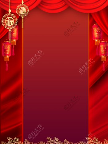 中国风猪年开门红背景