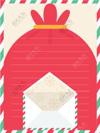 红色圣诞节信封背景