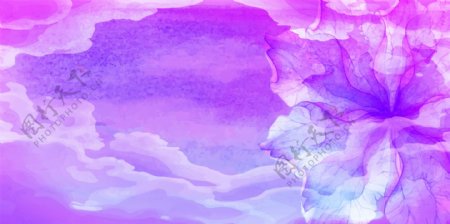 梦幻紫色花卉展板背景