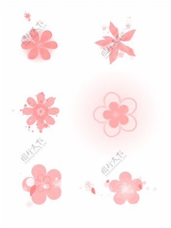 手绘背景花瓣素材透明底花瓣元素