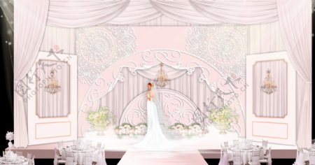 粉色欧式婚礼效果图