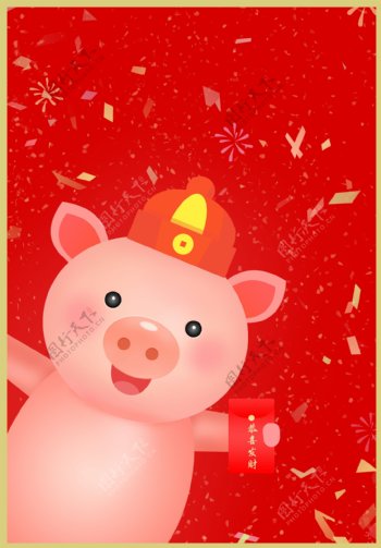 2019猪年喜庆背景设计