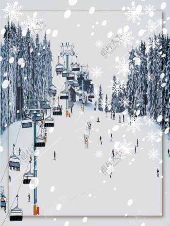 立冬二十四节气创意唯美街道背景设计