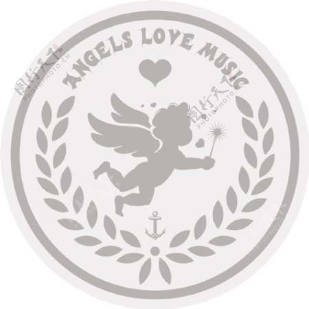 可爱简洁天使logo