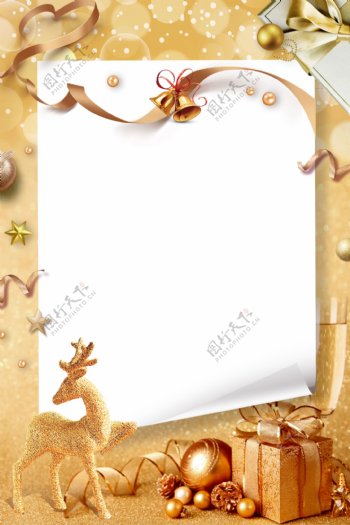 金色时尚圣诞节贺卡背景素材