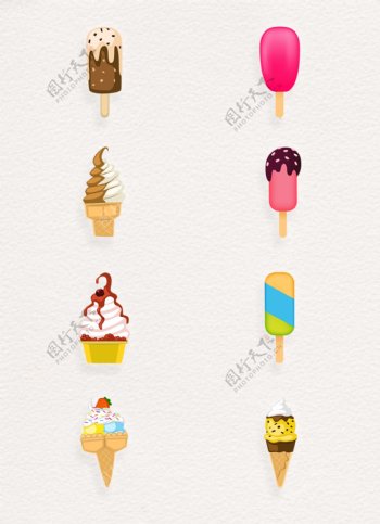 卡通创意冰淇淋素材设计