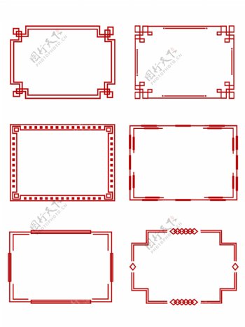 简约大气中国风边框创意古典红色中式边框
