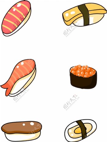 卡通可爱矢量食物寿司美食