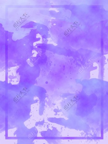 紫色古典喷溅泼墨边框背景高雅宣传psd