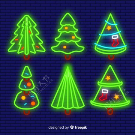 6款创意霓虹灯圣诞树设计