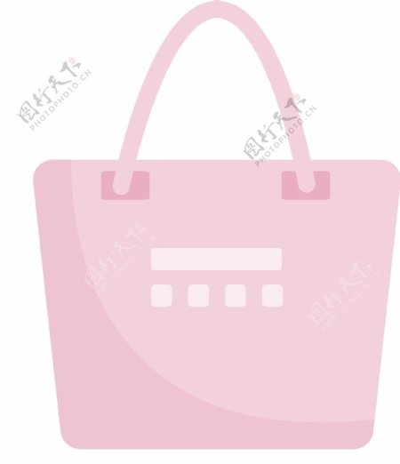 手绘粉色购物包插画